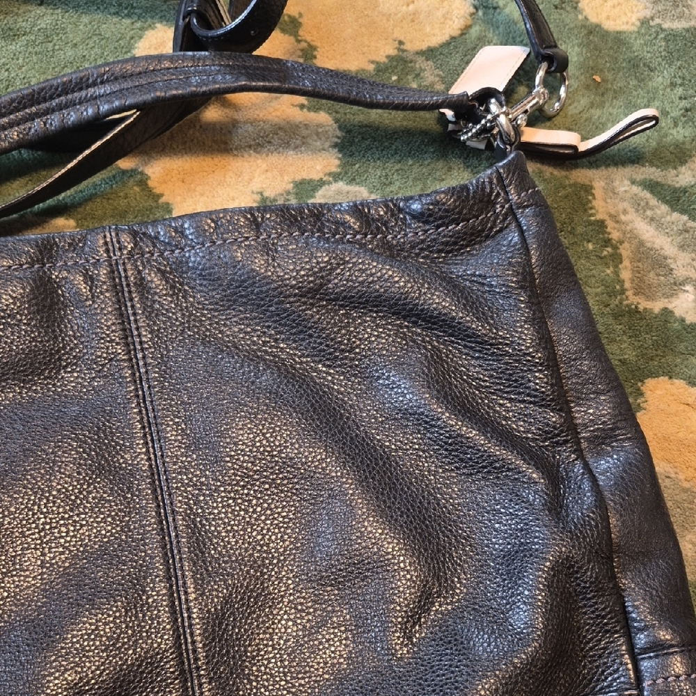 Coach Black Pebbled Leather Crossbody Bag - Picture 9 of 14